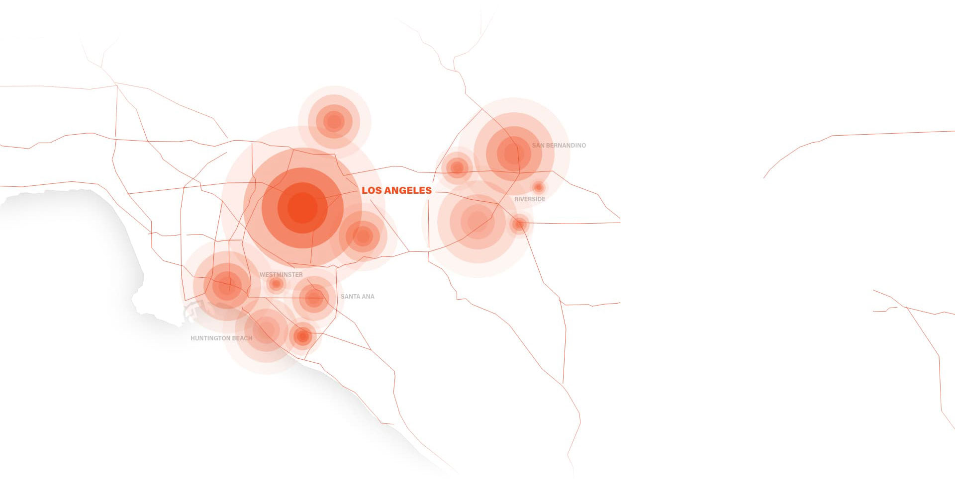 Map of California areas targeted in the campaign